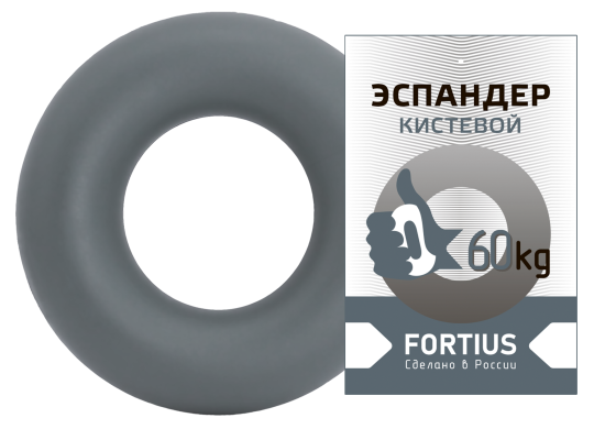 Фото 7 Эспандер кистевой "Fortius" 60 кг. (серый) 2023